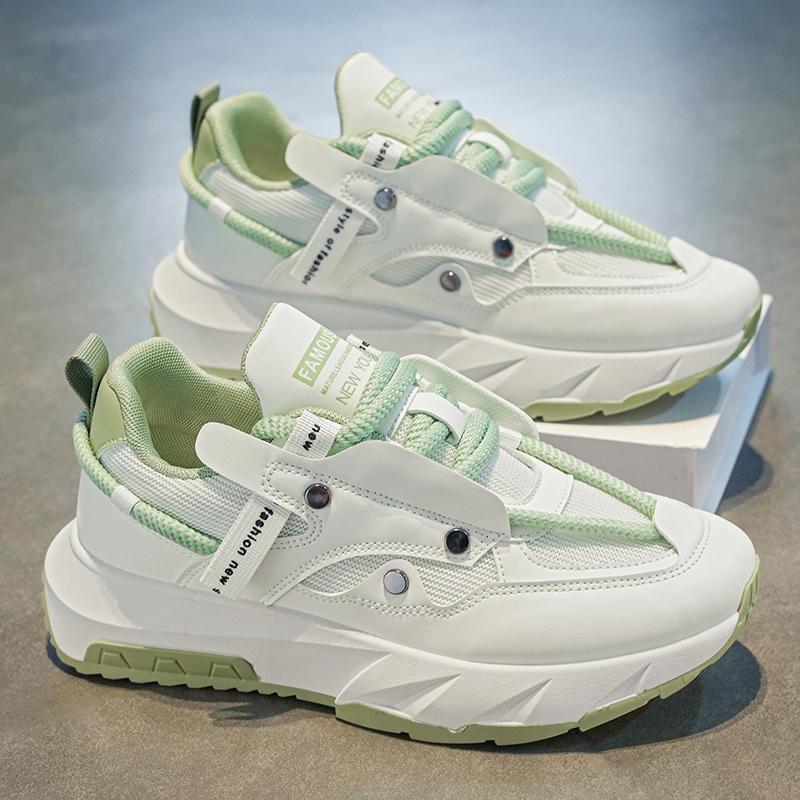 

Модная мужская обувь, белые повседневные кроссовки, мужские спортивные прогулочные туфли на платформе, мужские кроссовки в уличном стиле 42 зелёный