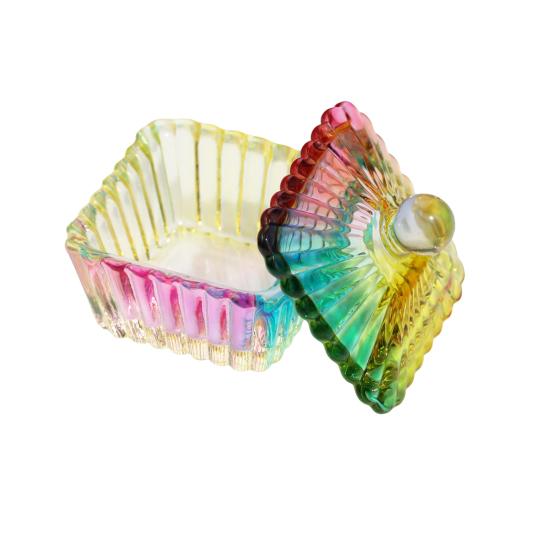 Nail Art Dappen Dish with Lid Acrylic Powder Container Holder Liquid Love Heart Square Flower Octagonal Faux Crystal Glass Cup Bowl