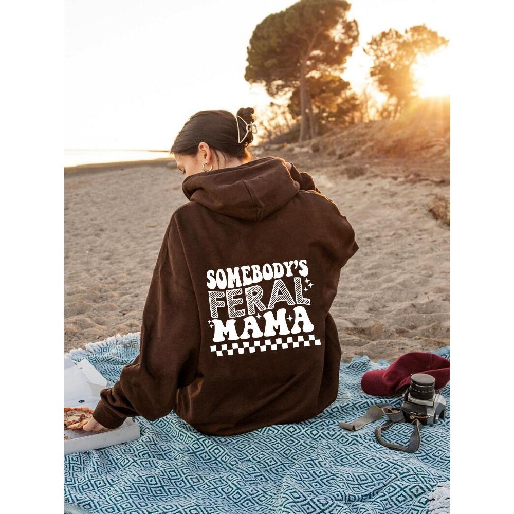 

Женский флисовый свитер с короткими рукавами, однотонный, с принтом букв, карманом-кенгуру, с капюшоном и завязками 5XL темно-коричневого