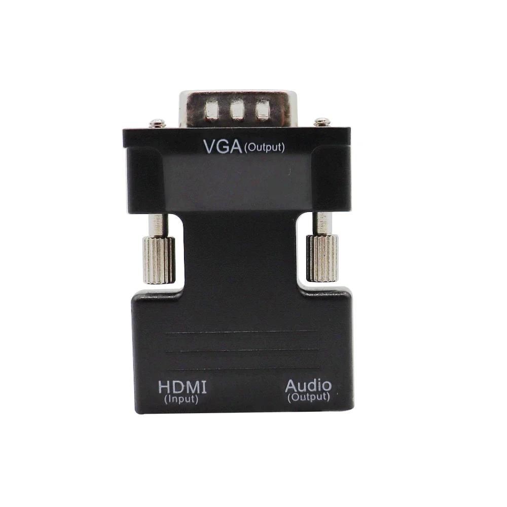 HDMI-compatible To VGA Converter Adapter 1080P VGA Adapter 3.5MM Audio Jack For PC Desktop Laptop To HDTV Projector Video Audio