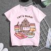 Summer Boys and Girls Children's T-shirt Cute Cat Cat Novel Cartoon Print Primary School Short Sleeve Parent-child Clothing
