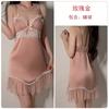 Women's Push Up Padded Low Cut Cami Sleep Dress with Robe Lounge Set