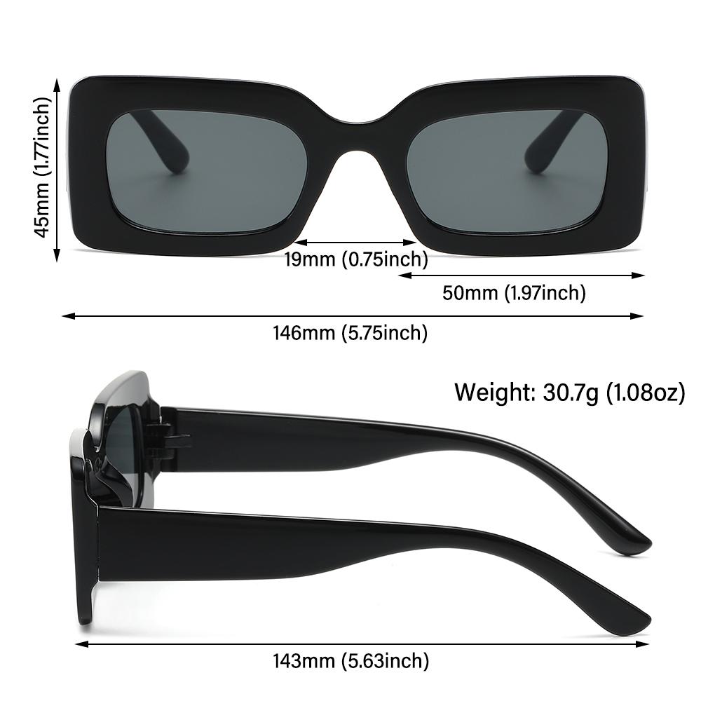 Candy Color Rectangle Sunglasses for Women Men Y2K Sun Glasses Vintage Shades Eyewear UV400 Protection 90’s Party Favors