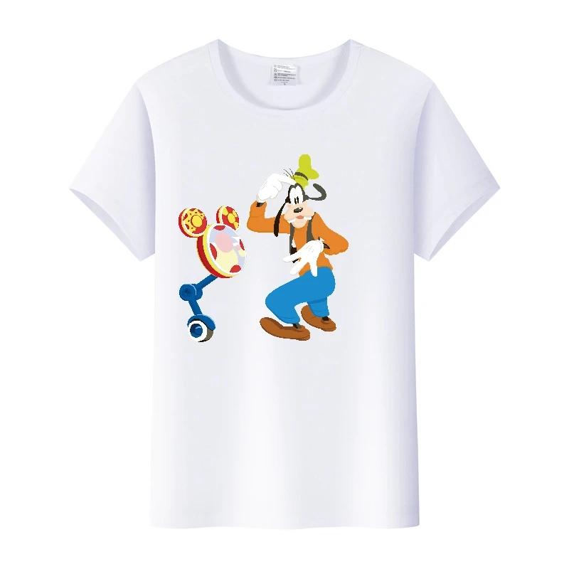 Casual Cartoon Goofy Pluto Clothes Plus Size T-shirt Summer White Tees 90S Tops Harajuku Blouses Tshirt Unisex