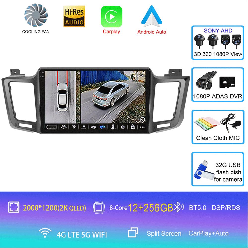 Android 14 Car Radio For Toyota RAV4 RAV 4 2013 - 2017 Multimedia Video Player 4G Carplay GPS Stereo Head Unit Auto