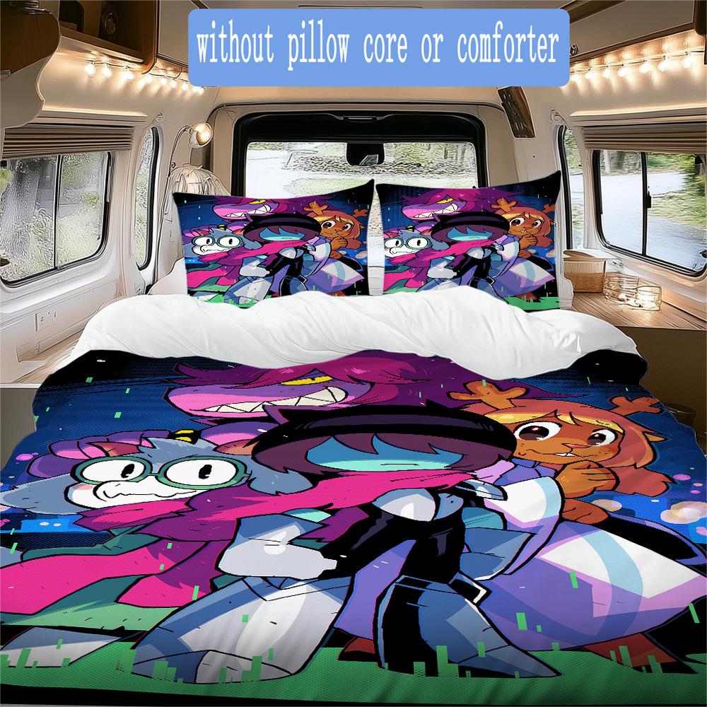 Deltarune Pattern Bedding,Quilt Set Quilt Cover Pillowcase Home Birthday Gift (1*duvet Cover+2*pillowcase,without core)XSJT0917125