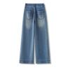 Blue high-waisted denim wide-leg pants women's autumn new loose-fitting meat-covering and thin versatile straight-leg pants spring and autumn