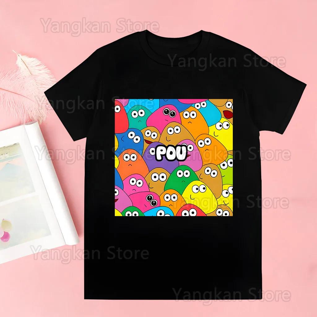 Pou Women Tshirt Harajuku Lady Letter Print T shirt Funny Female Tshirt Leisure Casual Fashion Aesthetic Tshirt