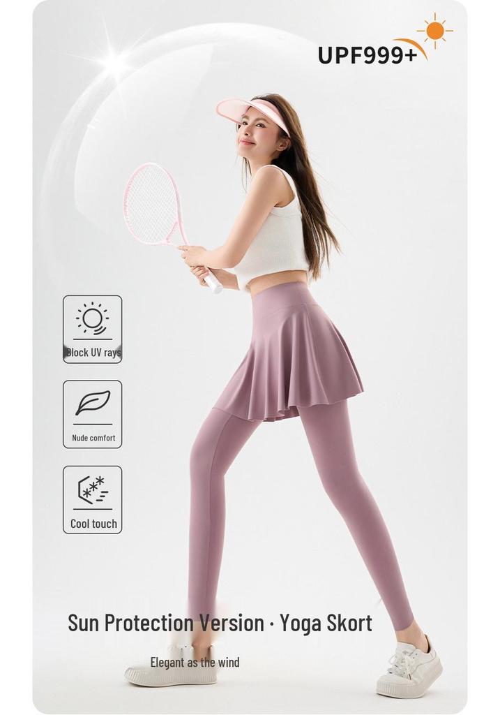 Two-Piece Look Leggings: Hip-Covering, Slimming Yoga Pants for Spring/Autumn 2026