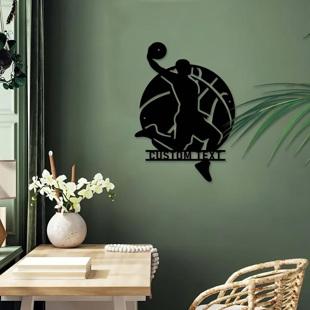 Metal Sign Basketball Player Wall Art Home Decor Personalized