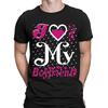 Funny I Love My Boyfriend Girlfriend Valentines Gift Mens T-Shirts Top #ILD9