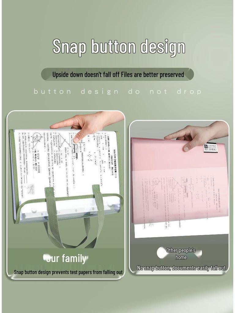 Accordion File Bag for Students: Test Paper and Subject Classification Storage Album