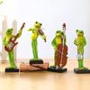 Creative Resins Musician Frogs Statue Figurine for Indoor or Outdoor Decoration Home Office Desktop Shelves Ornament