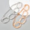 Retro Multi-Layer Striped Oval Alloy Necklace - European & American Hip-Hop Style
