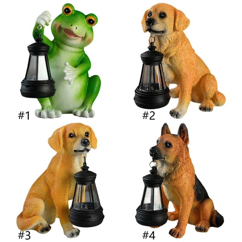 Unique Gift Solar Powered Frogs Garden Lanterns Resins Sculpture Waterproof Ornament For Outdoor Lawn Yard Home Decors