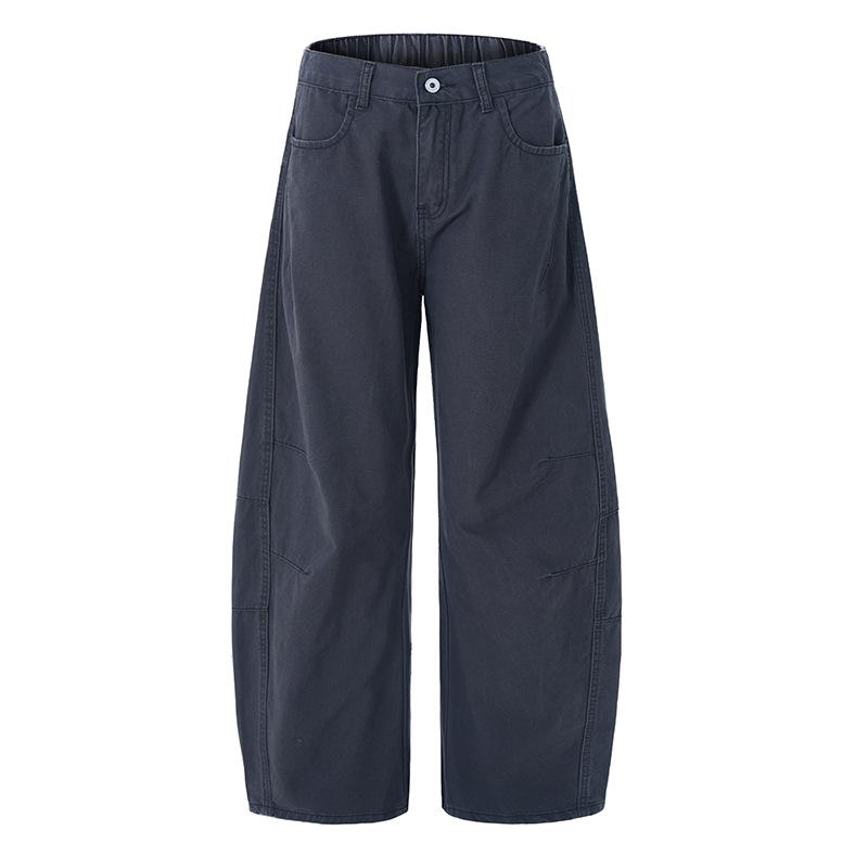 

Washed Pleated Machete Casual Pants for Men and Women Loose Straight Street Joker Overalls. 2XL