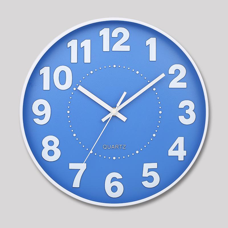 12 Inch 30CM Silent Wall Clock, Creative and Fashionable, Three-dimensional Digital Minimalist Clock for Home Living Room