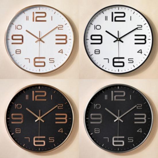 12-inch Metal Aluminum Clock Luminous Wall Clock Quartz Clock Bedroom Living Room Wall Clock Simple Clock Guest Print