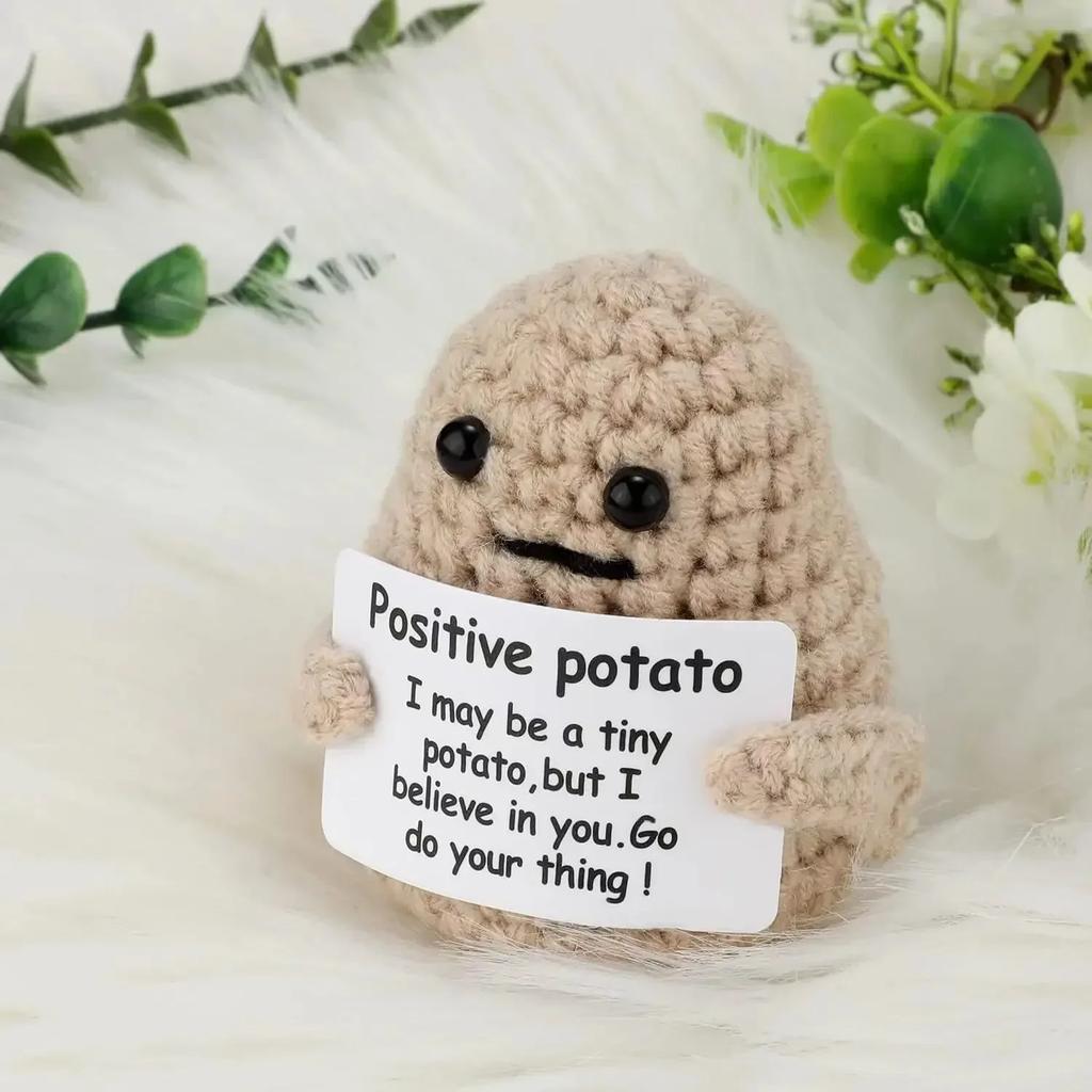 Sales Handmade Knitted Crochet Doll Pocket Hug Positive Energy Plush Toy - Funny Emotional Avocado Bee Turtle Duck