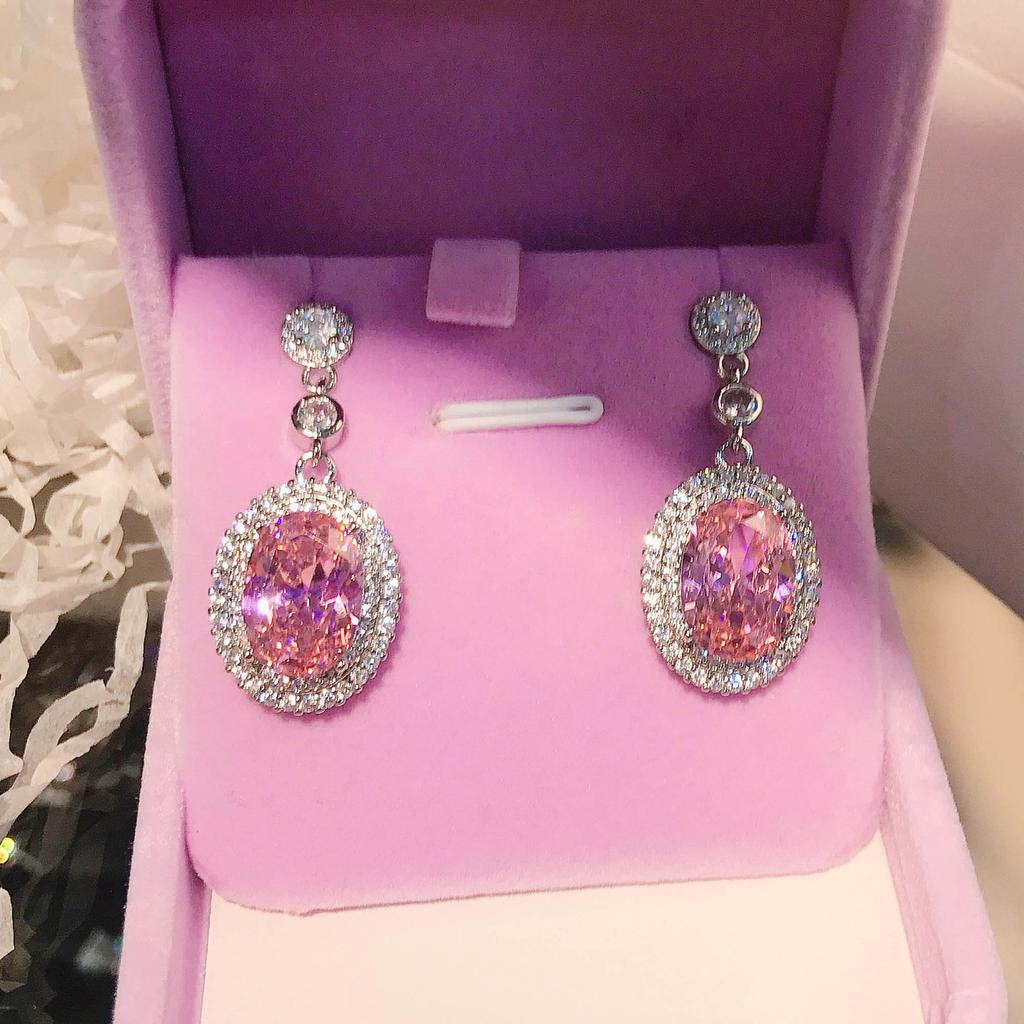 Real S925 Silver Sterling Sapphire Drop Earring For Women Aretes De Mujer Topaz Jewellry Gemstone Earring For Female Orecchini