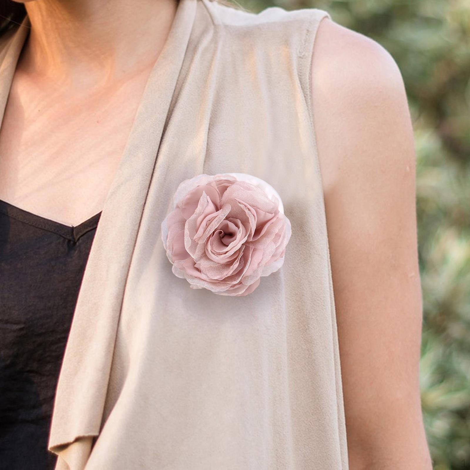 

Цветочная брошь из ткани 8 см, ручная работа, булавка на лацкан для платья, костюма, танца, свадьбы, банкета Pink