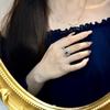 Simulation Ruby Flower-Shaped Open Ring Women'S Full Diamond Live Ring Jewelry