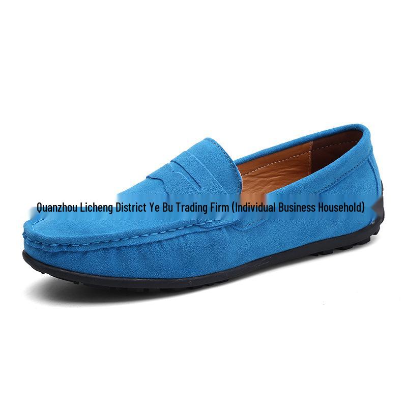 Men's Frosted Leather Slip-on Loafers - Lightweight, Simple, Plus Size, Four Seasons Wear