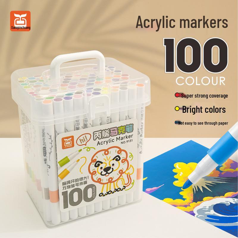 120-Color Acrylic Marker Pens for Kids – Ideal for DIY Painting and Doodling with Colored Pencils