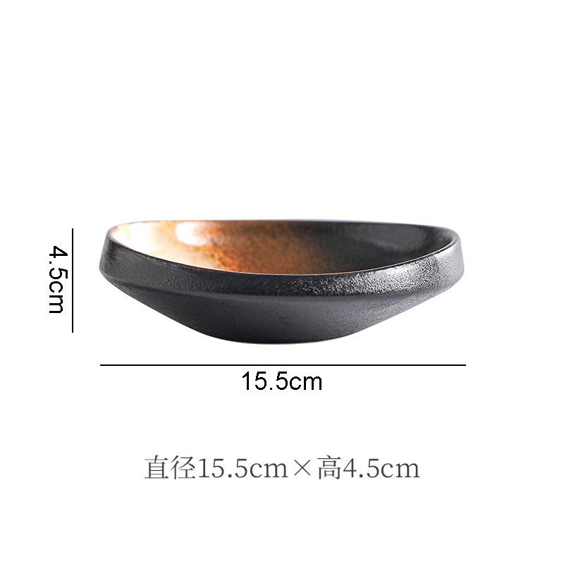 Kiln Changes Vintage Ceramic Deep Plate Restaurant Salad Dish Thick Soup Plate Dessert Dish Molecular Cooking Creative Tableware
