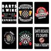Darts Beer Therapy Design Saying Gift Darts Darts  Wine Because Therapy Is Expensive Metal Customized Mural Tin Sign Poster