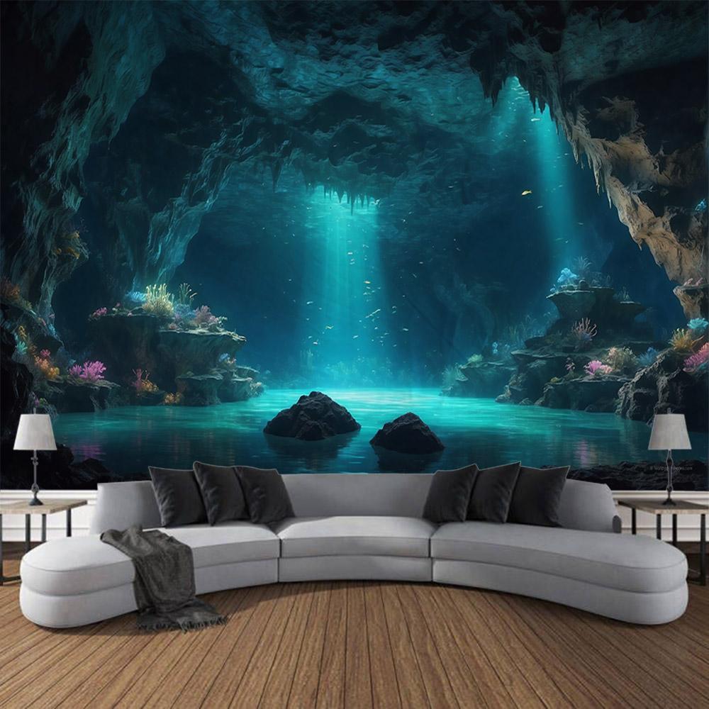 Beautiful garden landscape, tapestry, home art decoration wall mounted fairy tale posters fantasy sea view room background cloth