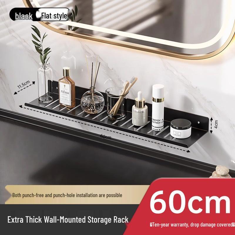 No-Drill Wall-Mounted Bathroom Shelf for Mirror, Faucet, and Vanity