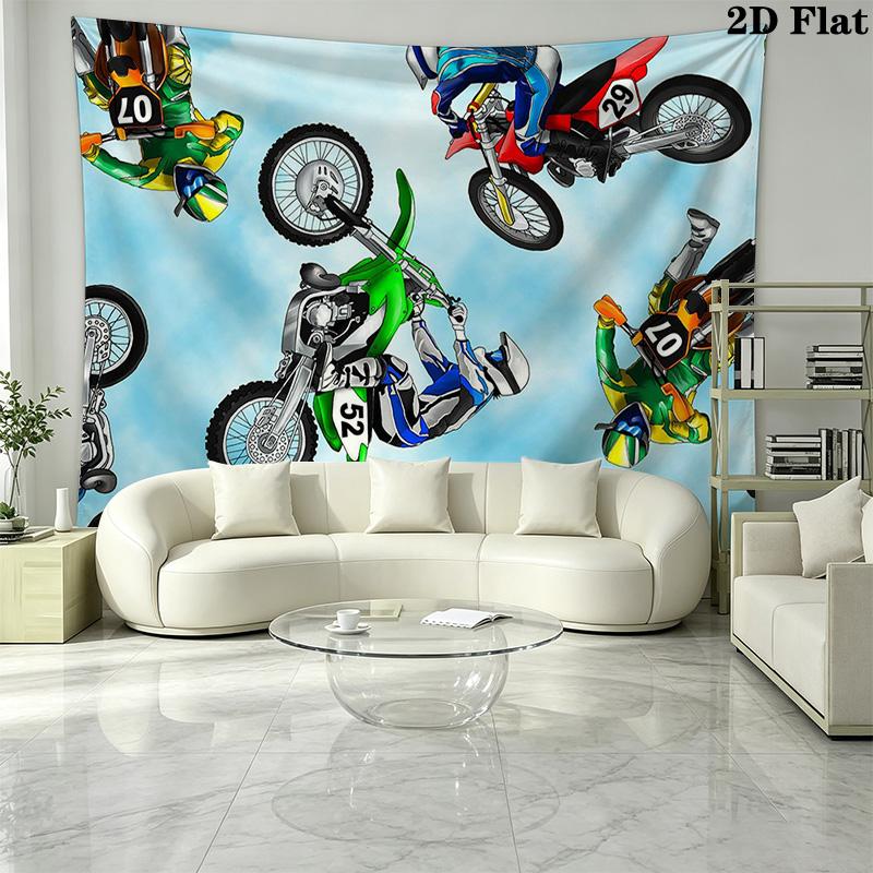 Motocross Pattern Home Decor Tapestry, Wall Hanging, Decorative RV Wall Cloth.MGT0918615