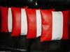 New Pillow Cover Red &White Pillow One-Piece Cover Cushion Genuine Lambskin Leather Stylish Decor