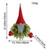 Gnome Christmas Decoration Door Wreath W/LED Light Artificial Advent Wreath Christmas Door Wreath for Front Door Window Wall