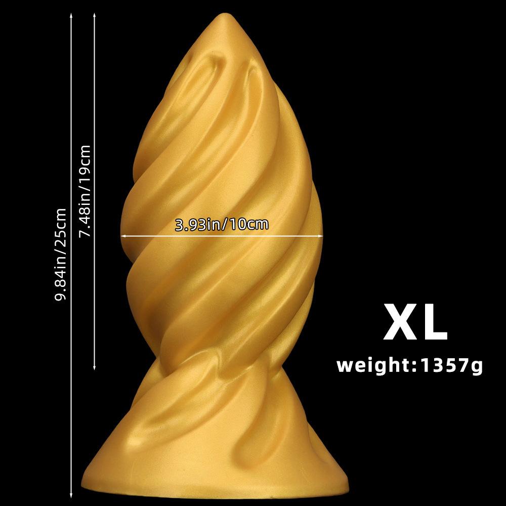 Riesiger Goldener Weicher Silikon Realistischer Dildo Buttplug Erwachsenen Analspielzeug Fisting Großer Schwanz Penis