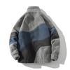 Autumn and Winter New Lamb Wool Jacket Men's Stand-up Collar Color Matching Loose Thermal Jacket