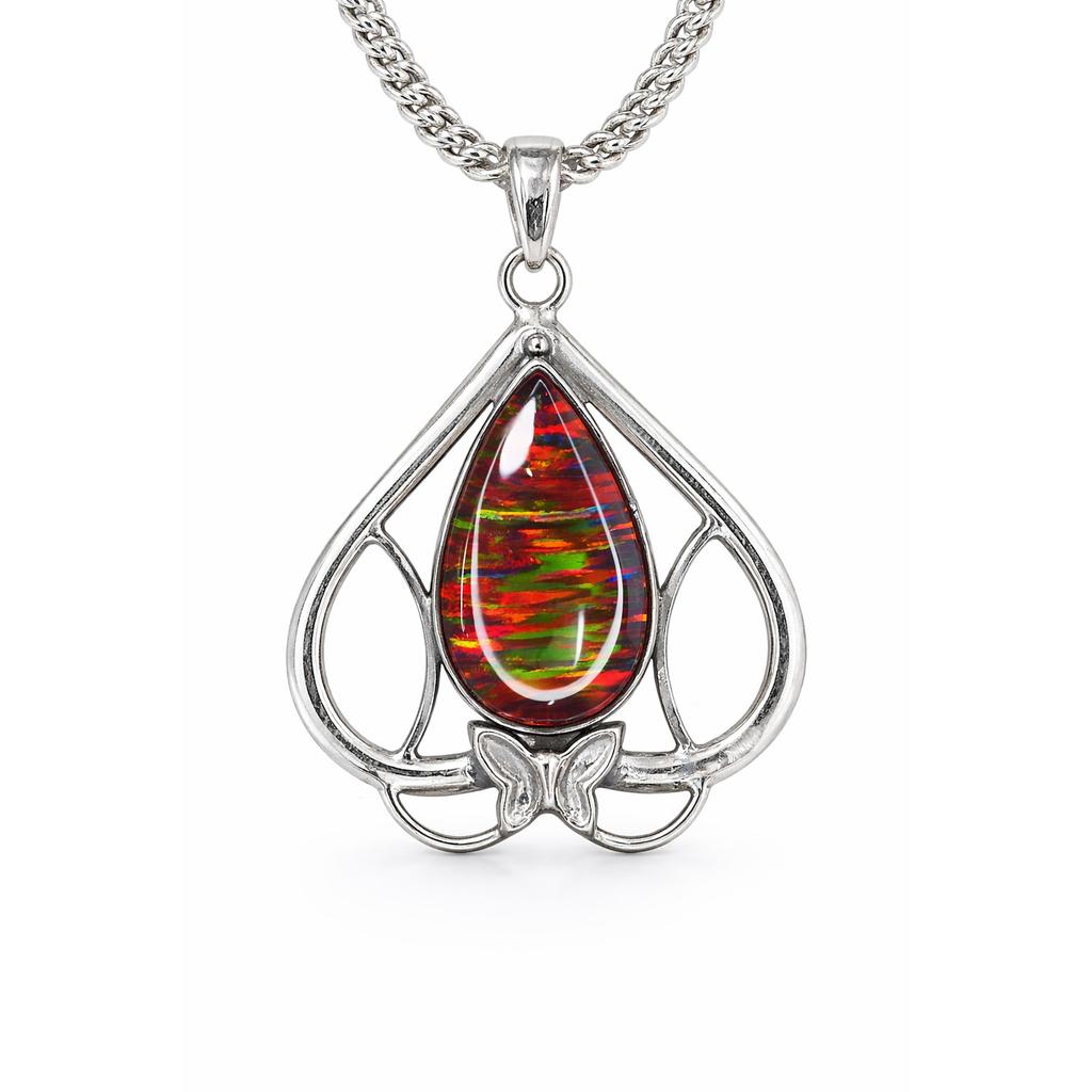 Natural Opal Pendant 44.15 ct Pear Cut Stone Silver Jewelry October Birthstone for Gem Collections