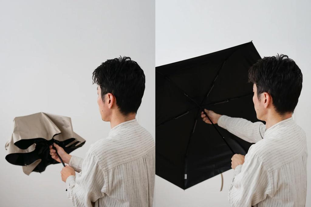 Komiya Shoten Folding Umbrella for Men and Perfect for Sun and UV Solid 60cm Women, Rain, Protection, Wind-Resistant Ribs, 100%+ Shading, Color, (Grey