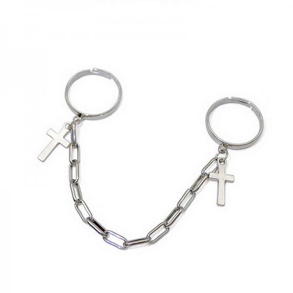 Silver Color Vintage Layered Women's Open Rings Adjustable Large Chains Irregular Finger Rings For Women Men Party Jewelry Gift