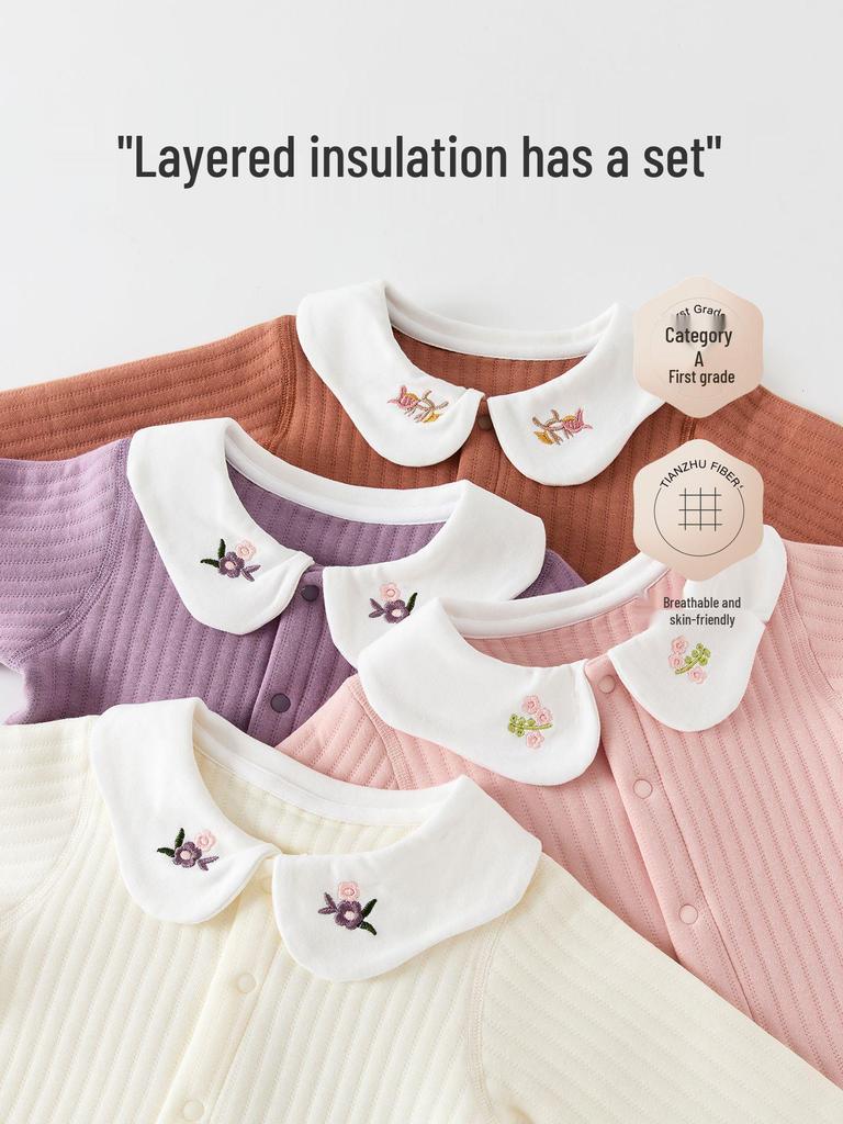 Gesteppter Herbst-/Winter-Cardigan für kleine Mädchen - Niedlicher, warmer, kurzer Mantel für Ausflüge