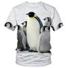 Summer New Penguin Pattern Men's T-shirt Fun Element Round Neck Extra Large Comfortable Short sleeved Top