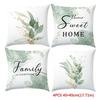 Home Decor Green Floral Decorative Pillow Cover Pattern Cushion Cover Suitable For Sofa Bedroom Car Pillow Cover