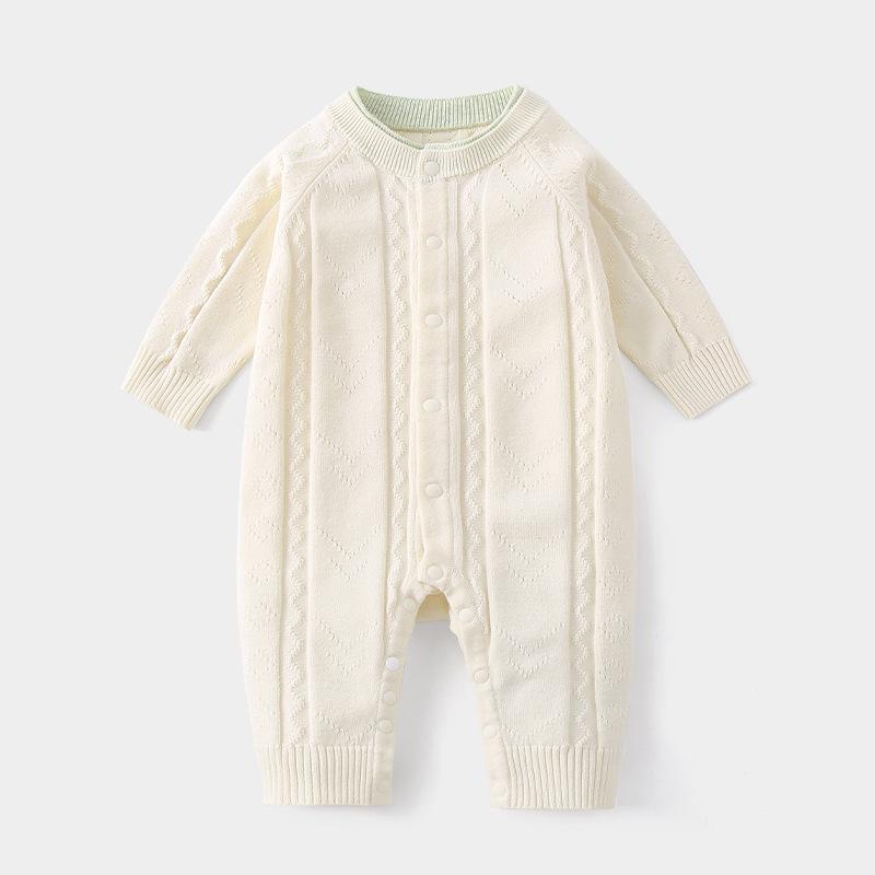 Unisex Baby Knit Sweater Romper: Autumn/Winter Infant Jumpsuit Bodysuit 73cm