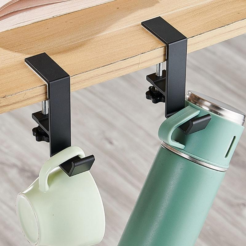 Set of 4 Removable Desk Edge Hook No Adhesive Needed for Easy Installation and Functional Use in Homes or Office