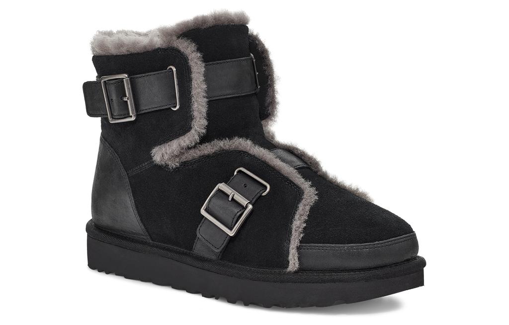 Women's Boots UGG Dune Mini Buckle Boot Fleece Lined Black Women's