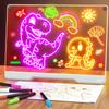 16-Inch Rechargeable Doodle Glow LED Note Board, 7-Color Light Modes, Neon Art Dry Erase Light Up Drawing Pad with Built-in Stand, Sketching Gift Toy