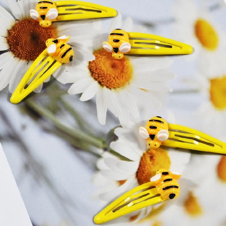 Five Bees Shaped Hair Clip Mixed ABS Plastic Girls Hairpins Childrens Hair Ornaments Lightweight