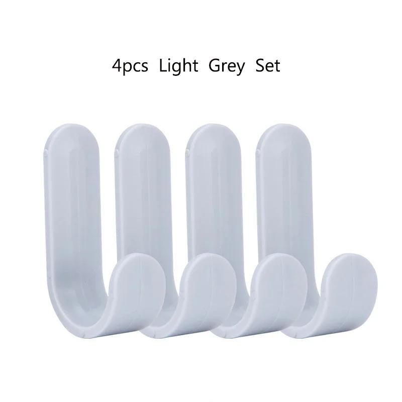 4PCS Towel Hook Plastic Door Hanger Self Adhesive Wall Hanger Hat Racks Key Hanger Wall Organizer Home Decor Key Holder