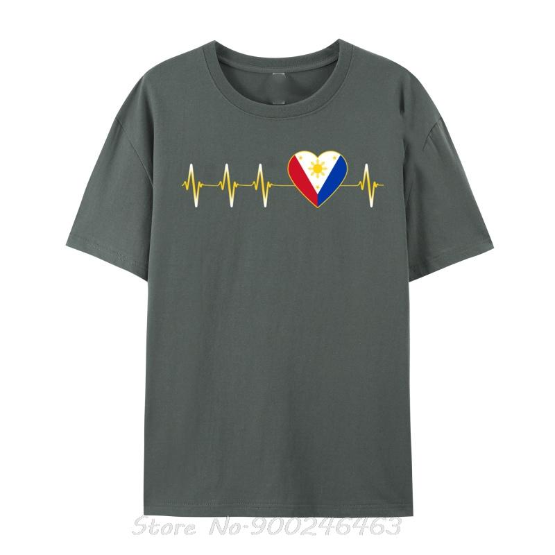 Filipino Heartbeat I Love Philippines Flag Heart Tees Prevalent Print Youth Top T-Shirts Oversized Unisex T Shirt Men Clothing